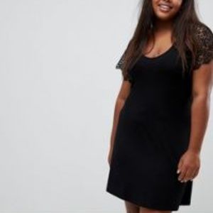 Curve corded lace fit and flare mini dress